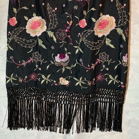 Embroidered Fringe Skirt - Picture 2 of 4